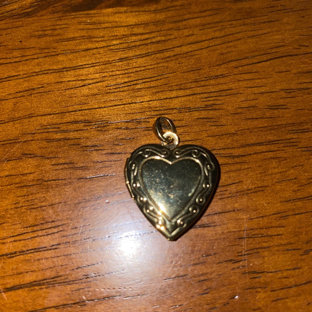 dainty gold heart locket charm